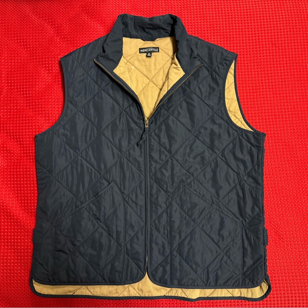 Mercantile navy/tan vest